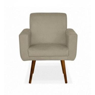 Imagem de Poltrona Anitta Vit Decor em Suede Bege com Pés Palito  Confortável e 