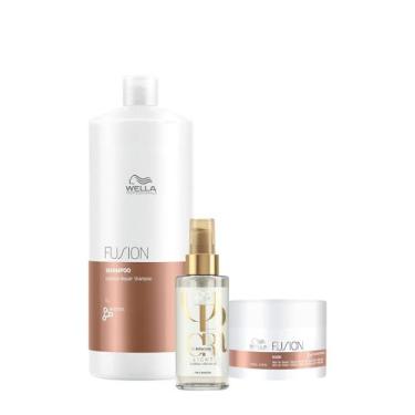 Imagem de Kit Wella Professionals Fusion Reflections Shampoo Máscara Oil Light (
