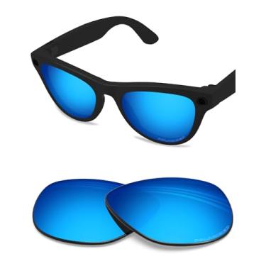 Imagem de BLAZERBUCK Lentes de reposição polarizadas anti-sal para óculos RayBan Meta Skyler RW4014 (Gen 2) 52 mm AI Glasses, Azul gelo - polarizado, 0