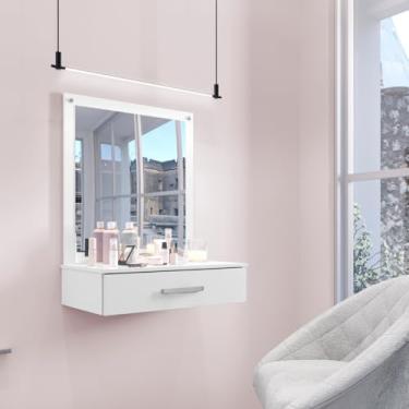 Imagem de Penteadeira Camarim Suspensa com Gaveta Espelho Branco