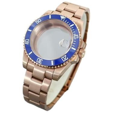 Imagem de Caixa de aço para relógio de 40 mm, moldura de cerâmica de vidro safira para movimento Seiko NH35 NH34 36 2824 Miyota8215, Tampa inferior de vidro 5, For Miyota8215 8205 Movement, Caixa de relógio de