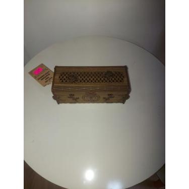 Imagem de Baú porta joias decorativo em madeira mdf marrom útil e charmoso - Flo