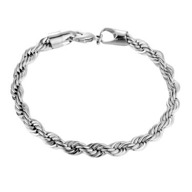 Imagem de Pulseira Masculina Baiano Aço Inoxidável 316L 6mm 20cm – Design Torcido Robusto, Brilho Intenso e Resistência Extrema