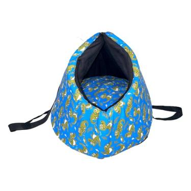 Imagem de Dog Bolsa de Transporte 2 em 1 Amora Pop, Cama Iglu Pet Impermeável, Avelã com Estampa (Azul Bebê)