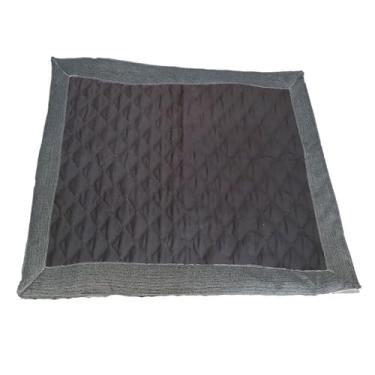 Imagem de Tapete Higiênico Pet Impermeável Lavável, Marrom, Microfibra Matelada com Bordas Estampadas, Base Impermeável (Chumbo, Médio (70x70cm))