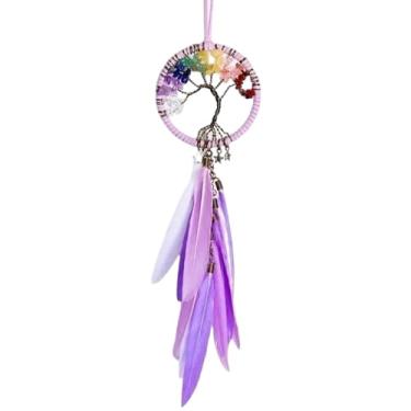 Imagem de Filtro Dos Sonhos Artesanal Árvore Da Vida Pequeno Para Retrovisor E Decoração 38cm (Lilás)