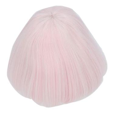 Imagem de RiToEasysports Peruca de Cabelo Curto para Boneca, Peruca Realista, Comprimento do Ombro, Fibra Macia, para Boneca 1/3 Bjd, Vestido Diy (Rosa)