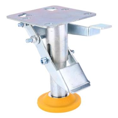 Imagem de Travão de carrinho, trava de chão de ferro galvanizado com almofada de TPU para rodízios de 7,6 cm