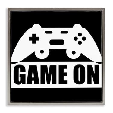 Imagem de Stupell Industries Game On Retro Black & White Black Floater Canvas Wall Art, design por Kim Allen, 25 x 25