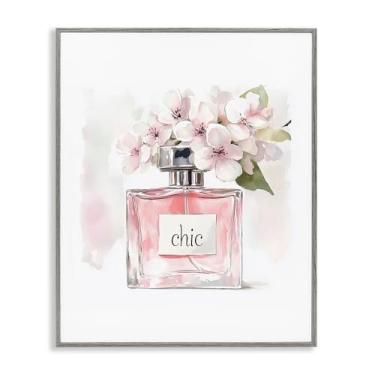 Imagem de Stupell Industries Perfume chique de flor de cerejeira arte giclée emoldurada, design por Christine Simpson Art, 50 x 40 cm