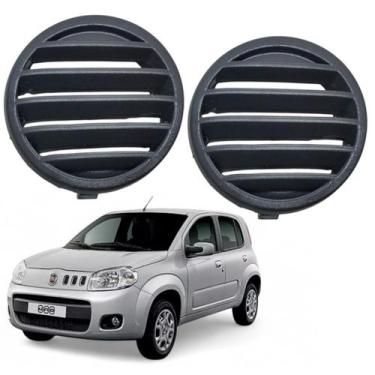 Imagem de Par Grade Moldura Difusor de Ar Painel Lateral Fiat Novo Uno Vivace 20