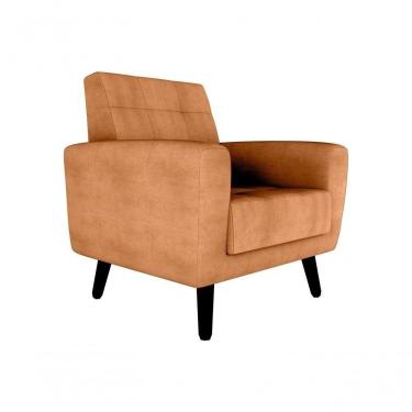 Imagem de Poltrona Cadeira Sala Decorativa Recepção Livia Matrix Mostarda