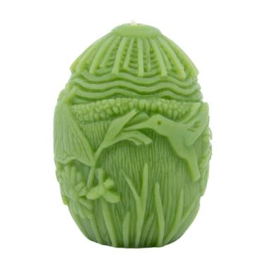 Imagem de Sunbeam Candles Vela de ovo 100% pura de cera de abelha tudo sob o sol | queima longa 26 horas | Velas de cera de abelha não tóxicas decoração de primavera e cesta de Páscoa | Feito nos EUA | Verde