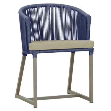 Imagem de Cadeira De Jantar Noronha Alumínio Fendi E7 Trama  Azul