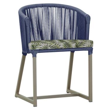 Imagem de Cadeira De Jantar Noronha Alumínio Fendi E5 Trama  Azul