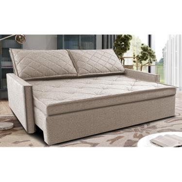 Imagem de Sofá Sem Caixa Retrátil E Reclinável 1,65m Cama Inbox Loft Linho Bege Claro