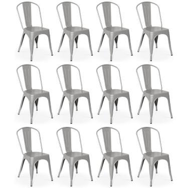 Imagem de Kit 12 Cadeiras Iron Tolix Design Industrial - Cinza