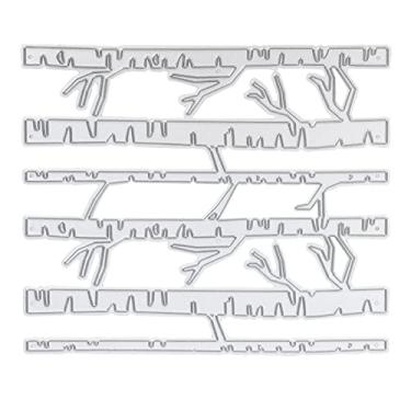 Imagem de Corte de gravação de metal morrer cartão de papel de aço carbono modelo de linha oca forma de floresta de bétula diy ferramentas de escultura artesanal para artesanato scrapbooking