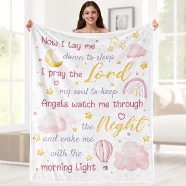 Imagem de Aimego Presentes de batismo para meninas, presentes de primeira comunhão, presentes para crianças, presentes religiosos, cristãos, para meninas, batizado, batismo, cobertor rosa 127 x 152 cm