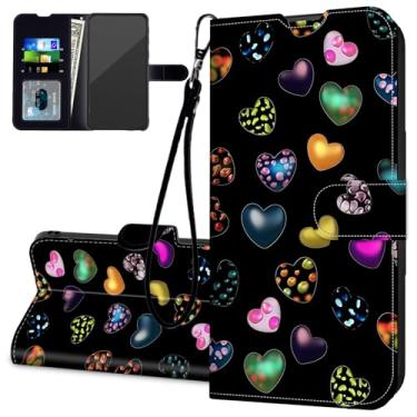 Imagem de RAUEDWDJS Capa carteira para Samsung Galaxy A16 5G/4G, suporte de cartão de couro PU, alça de pulso, flip fólio, à prova de choque, capa para Galaxy A16 5G-Lovely Little Loves