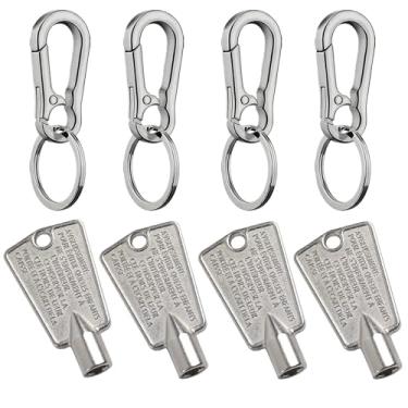 Imagem de Pacote com 4 chaves de porta de congelador de metal 216702900 com 4 chaveiros, chave para freezer vertical serve para Frigidaire, para Kenmore, para GE, para Haier, substitui AP4301346, PS199148, para