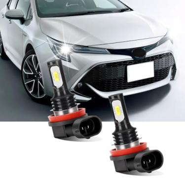 Imagem de LSLIGHT Lâmpadas compatíveis com Toyota Corolla 2014 2015 2016 H11 H8 H9 Brilho da luz de neblina 800% com ventilador de resfriamento Plug and Play Pacote de 2