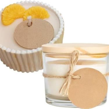 Imagem de Vela Aromática Lavanda Perfumada Artesanal Vegetal Vaso de Gesso Vasinho(1 Lavanda + 1 Bergamota (100g))