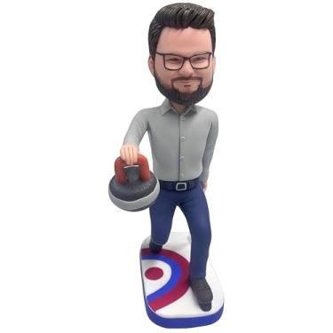 Imagem de Bobblehead personalizado de ondulação/hóquei, presente de foto para figura personalizado para Natal/aniversário/dia dos namorados, cabeça balançando a cabeça masculina feita à mão para entusiastas de