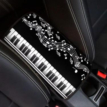 Imagem de Finagallathe Capa de apoio de braço de piano para carro capa musical para console central de carro, respirável e antiderrapante, tapete de console central para mulheres e homens, ajuste universal para