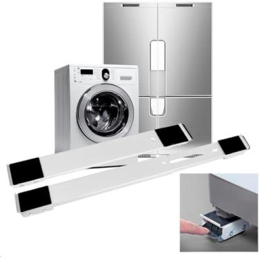 Imagem de Suporte com Rodinhas, Suporte de Base com Rodinha para Geladeira Fogão E Máquina de Lavar Lousa Base Carrinho Até 500kg Ajustável(Branco)