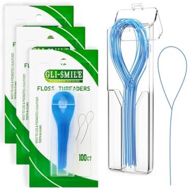 Imagem de Passadores de fio dental, passador ortodôntico, ferramenta de acesso ultrarrápido para manter a saúde bucal com aparelhos, pontes e implantes, 300 unidades (pacote com 3)