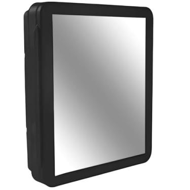 Imagem de Armário Banheiro, Embutir ou Sobrepor com Espelho De Vidro, armario de vestiario - Ideal para Banheiros Pequenos e Lavabos(1 PRETO)