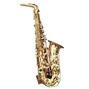 Imagem de Instrumento de saxofone Eb Saxofone alto latão dourado lacado instrumento musical E-flat sax com acessórios de capa (B)