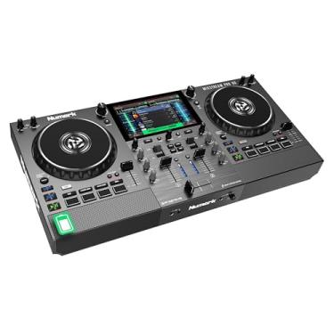 Imagem de Numark Mixstream Pro Go Portable DJ Controller with Battery, Mixer with Stem Separation, Speakers, WiFi Streaming, Touchscreen, works with Serato DJ