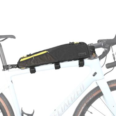 Imagem de Rhinowalk Bolsa para quadro de bicicleta de 2,1 L, bolsa de tubo frontal à prova d'água com compartimentos duplos, zíper YKK, armazenamento de telefone e porta de cabo – serve na maioria das