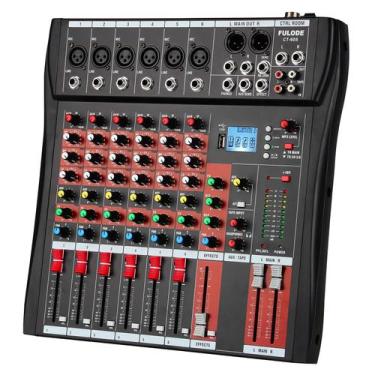 Imagem de Consola de mistura de áudio FULUODE CT-60S de 6 canais com Bluetooth