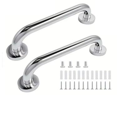 Imagem de Kit 2 Barra de Apoio Para Banheiro de AlumíniomSuporte para Banheiro Segurança Idosos Deficientes, Suporte para Box, Vaso e Parede(50CM)