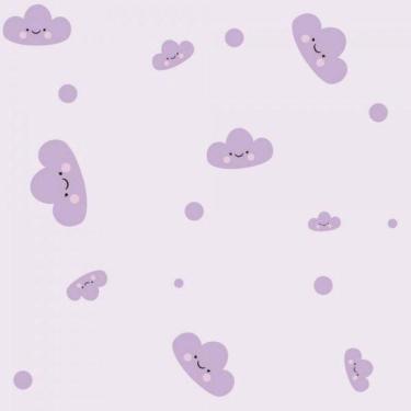 Imagem de Papel De Parede Infantil Nuvem Menina Lilás