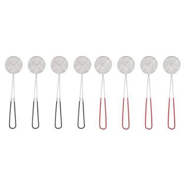 Imagem de Ymiko 8 Colheres de Aço Inoxidável do Filtro da Malha Dos Pces, Colheres Finas Skimmer Com Punho Longo para o Potenciômetro Quente, Sopa, Conjunto Utensílios de Cozinha Macarronete