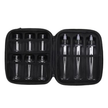 Imagem de Generic Kit de Recipiente de Tempero, Shakers de Especiarias Portáteis PET de 9 Peças e Garrafas de Líquido 100ml 150ml 300ml Com Funil e Estojo de Armazenamento de EVA para Piquenique