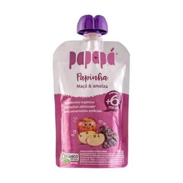 Imagem de Papapá, Papinha Orgânica de Frutas, Sabor Maçã e Ameixa, 100g, Sem Açúcar Adicionado, Ingredientes Naturais