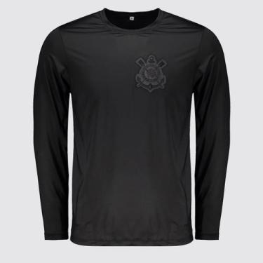 Imagem de Camisa Corinthians Manga Longa UV Dry Preta - Coimbra, P
