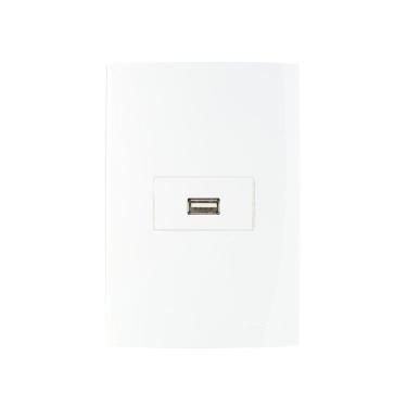 Imagem de Tomada Carregador Usb-a Margirius Sleek 1a 5w Com Placa 4x2 Branca