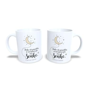 Imagem de Caneca de Cerâmica com Frase Clarice Lispector, Liberdade é Pouco, Branca com Ilustração de Pomba, 325ml (19066)