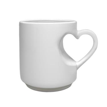Imagem de AKAISOED Caneca de café com foto personalizada 325 ml xícara de chá com alça de coração para homens e mulheres adicionar imagem logotipo texto ou design de arte presente exclusivo, branco
