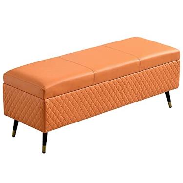 Imagem de FAMEOYA Segurança contra incêndio dobrável armazenamento otomano tecnologia de armazenamento em massa pano caixa de armazenamento para pés banco de troca de sapatos para sala de estar, entrada, quarto