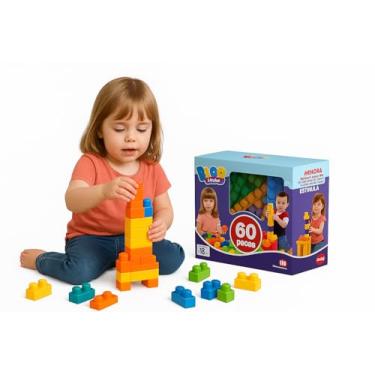 Imagem de Kit Mais Blocos Infantil – 60 Peças de Montar | Blocos Educativos para Crianças | Criatividade, Coordenação Motora e Aprendizado