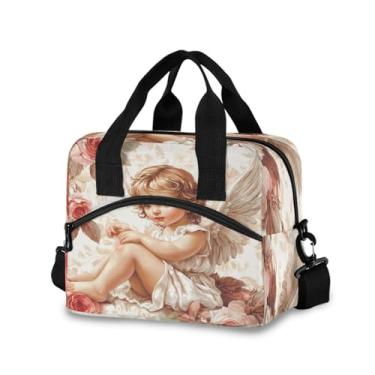 Imagem de Burbuja Lancheira térmica Cupid Roses para mulheres e homens, lancheira portátil com alça de ombro removível, lancheira para viagem, piquenique, escritório, trabalho