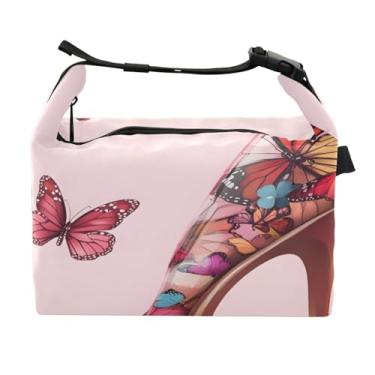 Imagem de STAYTOP Linda lancheira de salto alto borboleta com fivela de alça, lancheira isolada para meninos e meninas, lancheira térmica para trabalho escolar