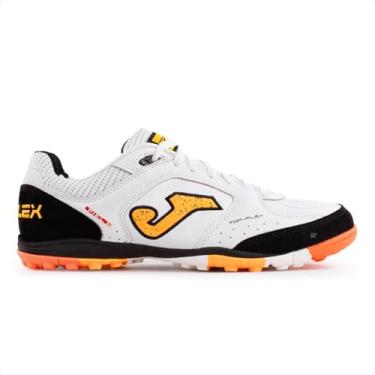 Imagem de Chuteira de Society Joma Top Flex Branco/Laranja Tamanho 42